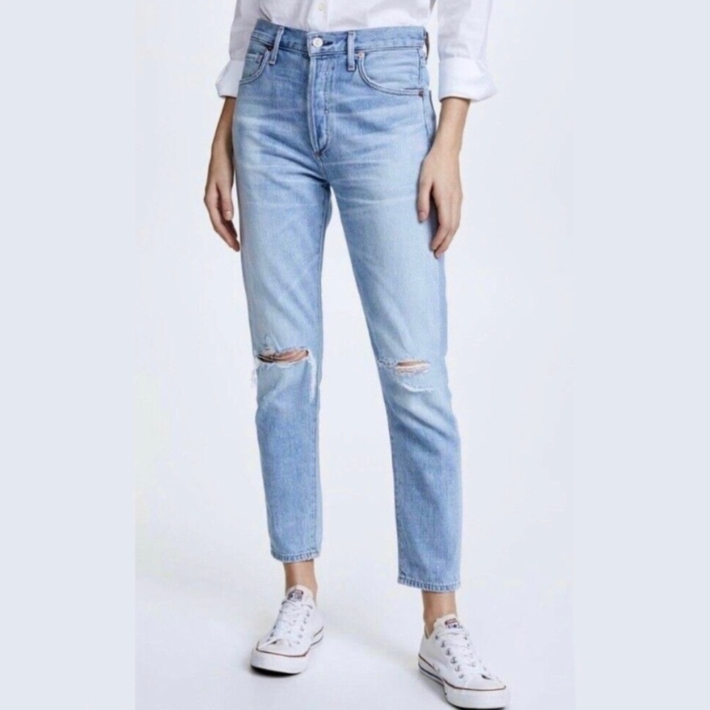 Citizens of Humanity Liya High Rise Classic Fit Crop Jeans DARK WASH
